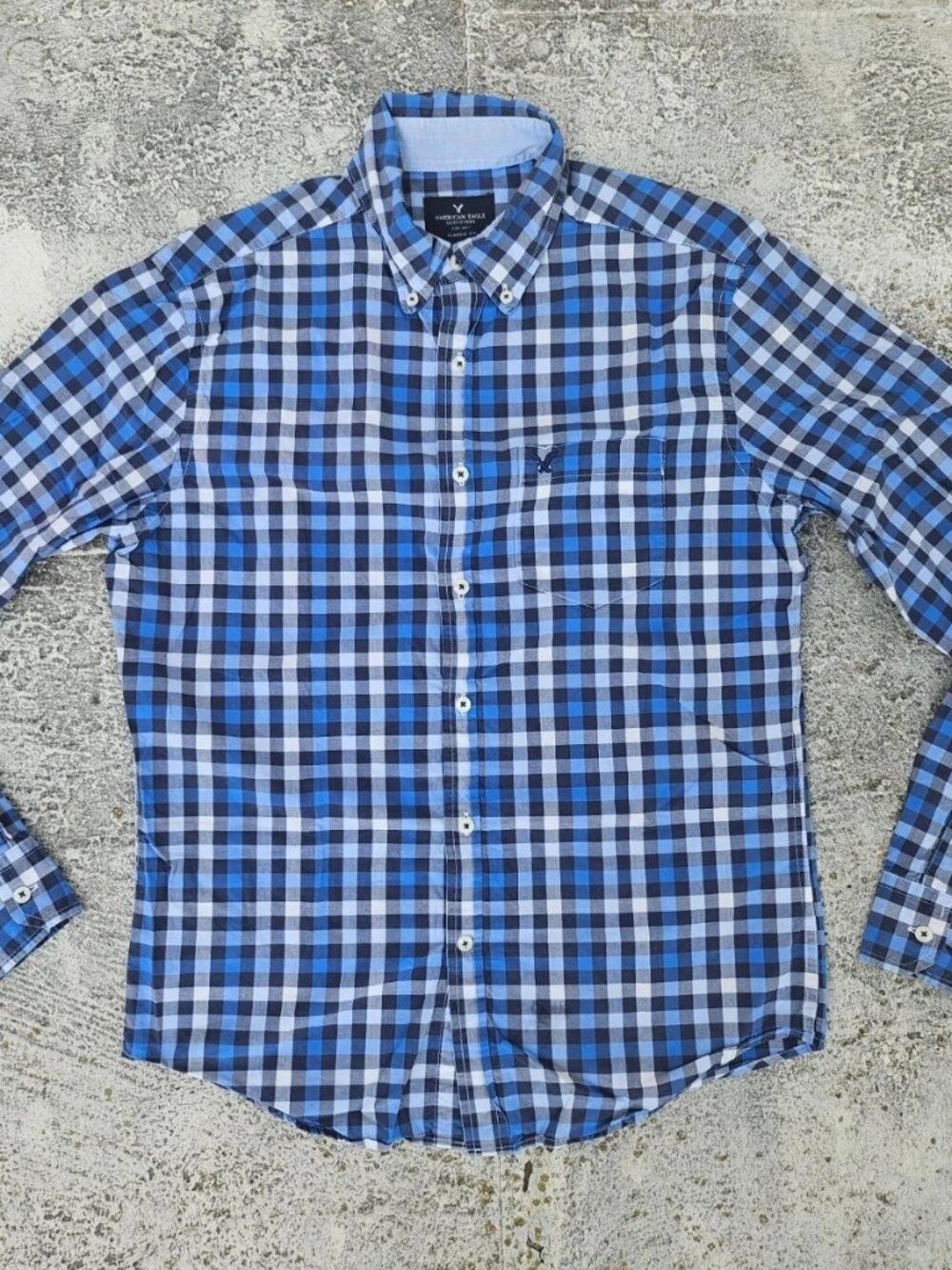 American Eagle Outfitters Men Casual Shirt Long Sleeve Plaid Button Up Size S